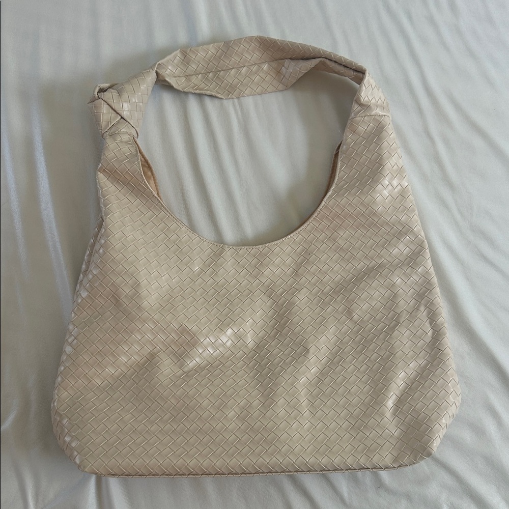 SHEIN Cream Textured Hobo Bag